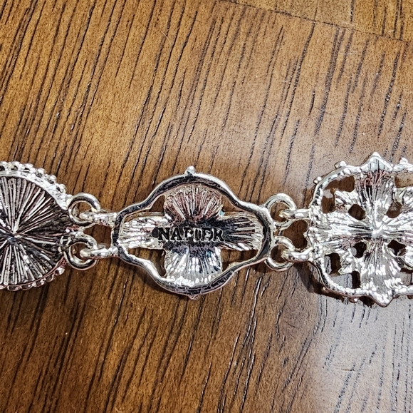 Napier Enamel and Crystal Station Bracelet with Toggle Clasp 7 1/4” - Picture 14 of 14